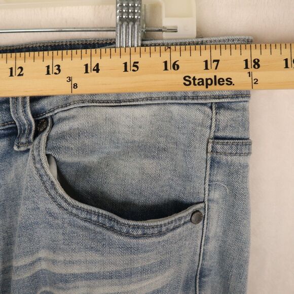 Serenede Jeans Men's 36x32 Blue Denim Distressed Skinny Slim Light Wash Ripped - Picture 12 of 14